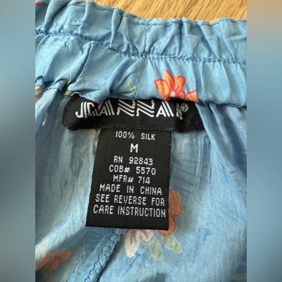 Vintage 100% Silk Floral Asymmetrical Maxi Skirt Elastic Waist Small - Picture 2 of 7